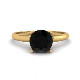 Black Diamond V Setting Ring Yellow Gold Black Diamond V Setting Ring Yellow Gold
