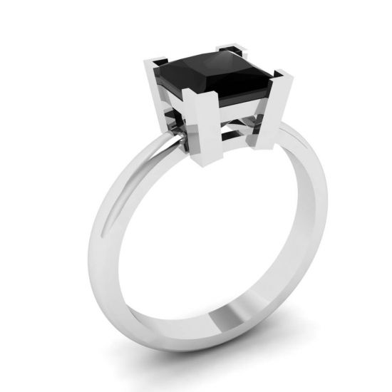 Black Diamond Ring  White Gold,  Enlarge image 4