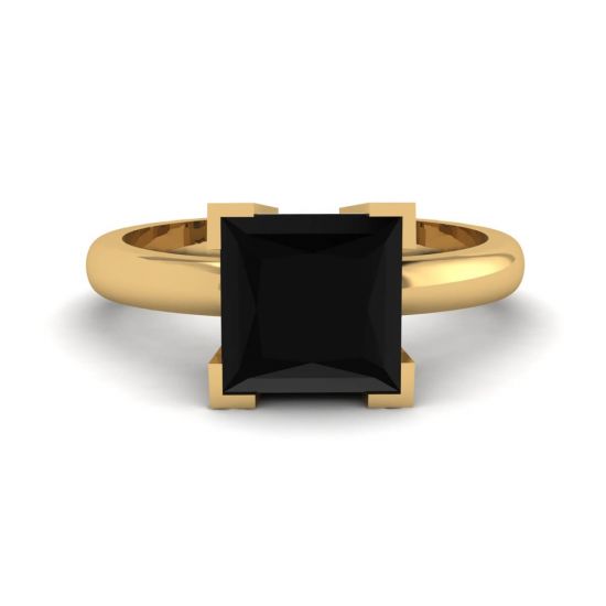Black Diamond Ring Yellow Gold, Image 1
