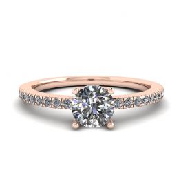 White Diamond Side Pave Ring 18K Rose Gold White Diamond Side Pave Ring 18K Rose Gold