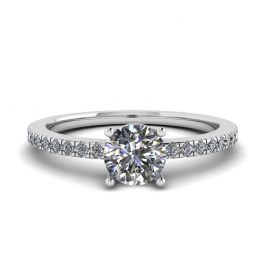 White Diamond Side Pave Ring 18K White Gold White Diamond Side Pave Ring 18K White Gold