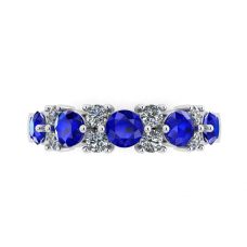 Contemporary garland ring with sapphires and diamonds