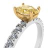 Oval Yellow Diamond with Side Pave Ring, Image 2