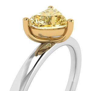Heart Yellow Diamond Solitaire Ring - Photo 1