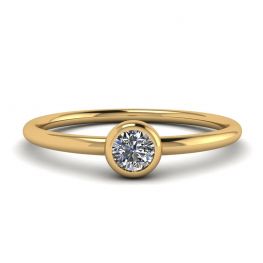 Round Diamond Small Ring La Promesse Yellow Gold Round Diamond Small Ring La Promesse Yellow Gold