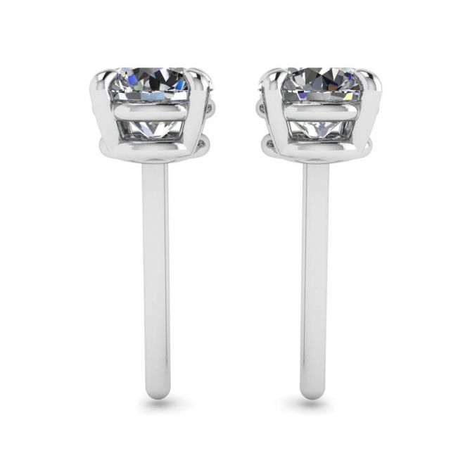 Perfect Round Diamond Studs White Gold - Photo 1