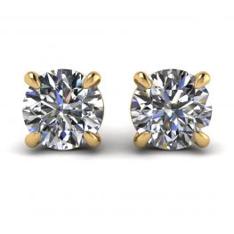 Perfect Round Diamond Studs Yellow Gold Perfect Round Diamond Studs Yellow Gold