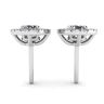 Round Diamond Halo Stud Earrings in 18K White Gold, Image 2