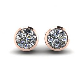 Round Diamond Studs Rose Gold