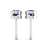 Classic Blue Sapphire Stud Earrings White Gold, Image 3