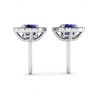 Sapphire Stud Earrings with Detachable Diamond Halo, Image 2