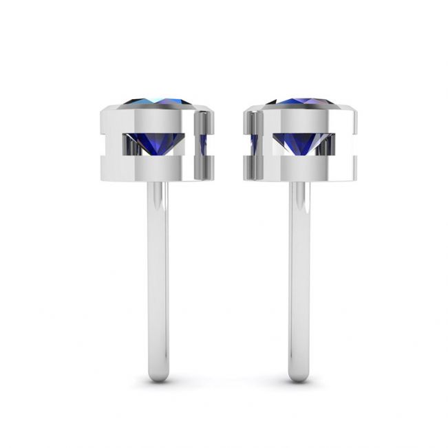 Sapphire Stud Earrings in White Gold - Photo 1