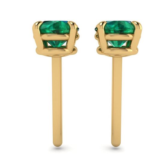 Classic Emerald Stud Earrings Yellow Gold, More Image 0
