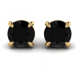 5 mm black diamond stud earrings Yellow Gold 5 mm black diamond stud earrings Yellow Gold