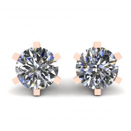 Classic Diamond Stud Earrings in 18K Rose Gold