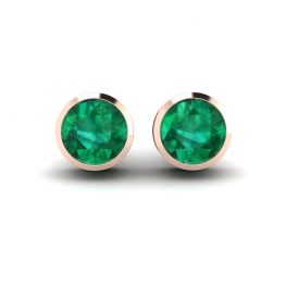 Emerald Stud Earrings in Rose Gold Emerald Stud Earrings in Rose Gold