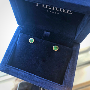 Emerald Stud Earrings in Rose Gold - Photo 4