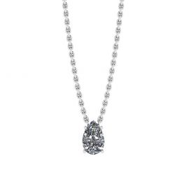 Pear Diamond Solitaire Necklace on Thin Chain Pear Diamond Solitaire Necklace on Thin Chain