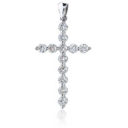 Cross Necklace with 12 diamonds in 18K White Gold Cross Necklace with 12 diamonds in 18K White Gold
