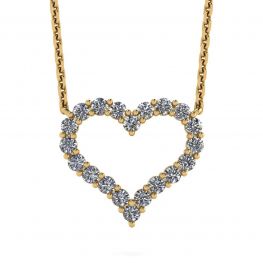 Diamond Heart Necklace in 18K Yellow Gold