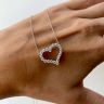Diamond Heart Necklace in 18K White Gold, Image 2