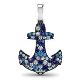 Anchor Sapphire Pendant in 18K White Gold Anchor Sapphire Pendant in 18K White Gold