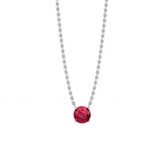 1/2 carat Round Ruby on White Gold Chain