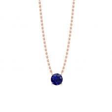 1/2 carat Round Sapphire on Rose Gold Chain