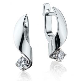 Small Earrings with 3 mm Diamond - Ruban Collection Small Earrings with 3 mm Diamond - Ruban Collection