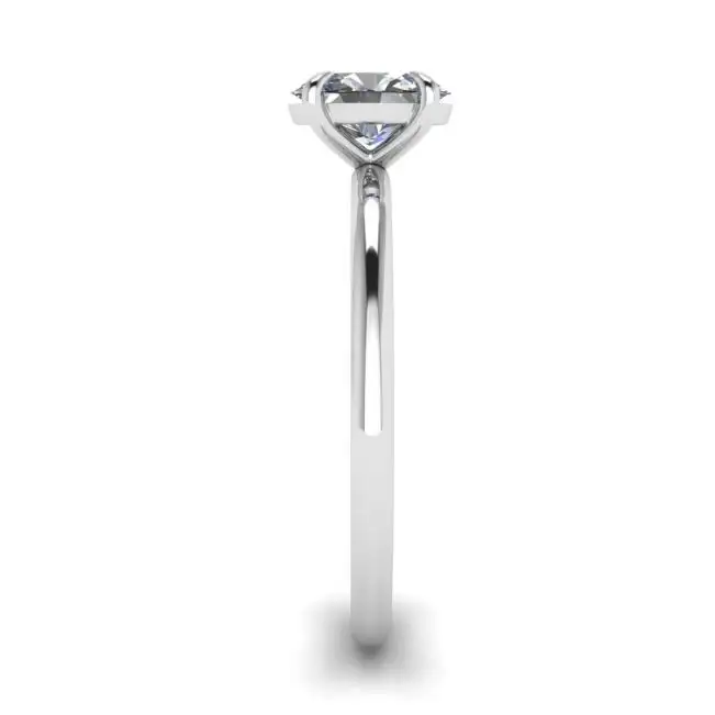Classic Oval Diamond Solitaire Ring White Gold - Photo 2