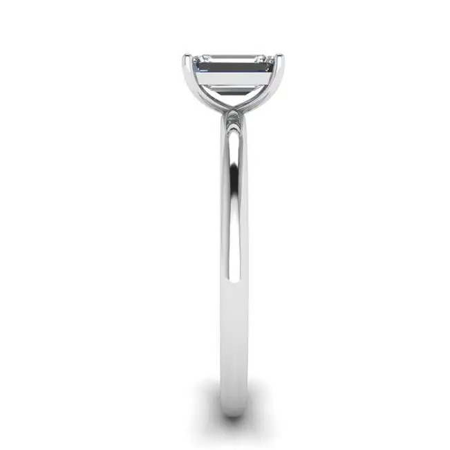 Emerald Cut Diamond Ring White Gold - Photo 2