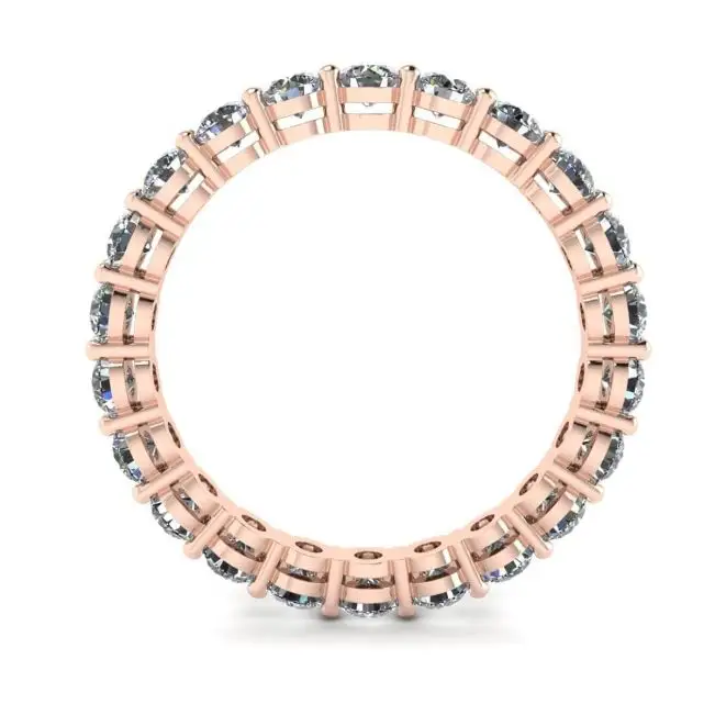 Classic 3 mm Diamond Eternity Ring Rose Gold - Photo 1