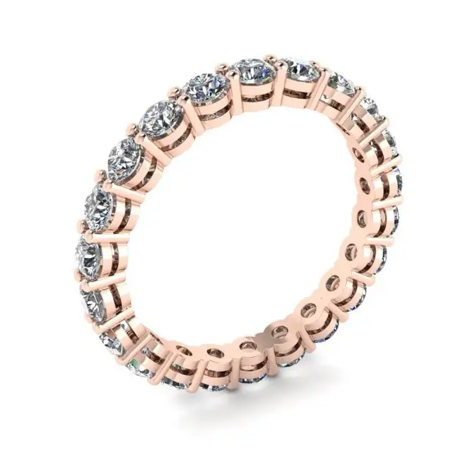 Classic 3 mm Diamond Eternity Ring Rose Gold - Photo 3