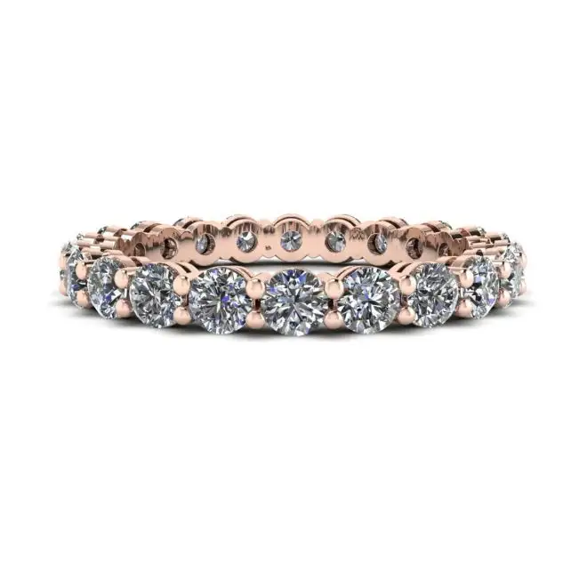 Classic 3 mm Diamond Eternity Ring Rose Gold