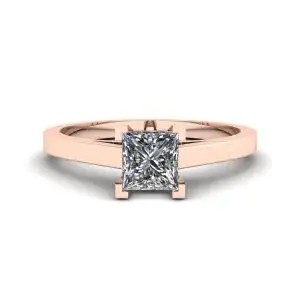 Princess Cut Diamond Ring in 18K Rose Gold