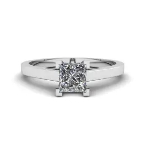 Princess Cut Diamond Ring in 18K White Gold