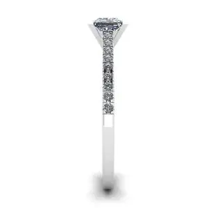 Princess Cut Scalloped Pave Engagement Ring - Photo 2