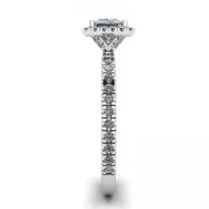 Princess-Cut Floating Halo Diamond Engagement Ring - Photo 2