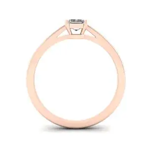 Classic Emerald Cut Diamond Solitaire Ring  Rose Gold - Photo 1
