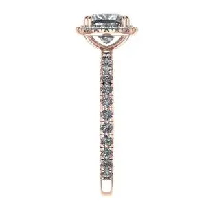 Cushion Diamond Halo Engagement Ring  Rose Gold - Photo 2