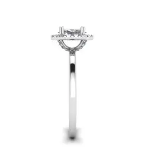 Oval Diamond Halo Engagement Ring - Photo 2
