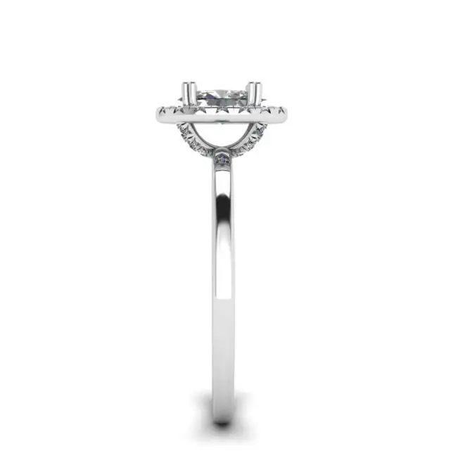 Oval Diamond Halo Engagement Ring - Photo 2
