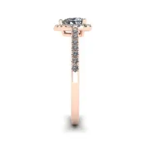 Heart Diamond Halo Engagement Ring Rose Gold - Photo 2