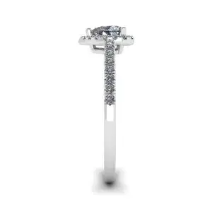 Heart Diamond Halo Halo Engagement Ring - Photo 2