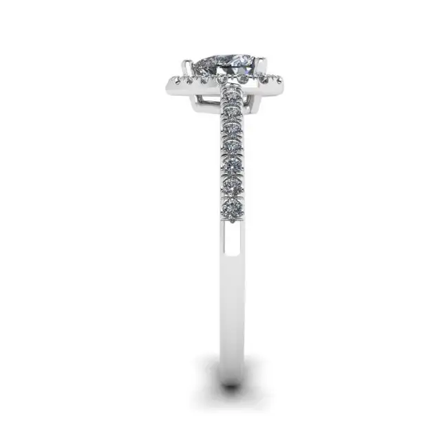 Heart Diamond Halo Halo Engagement Ring - Photo 2