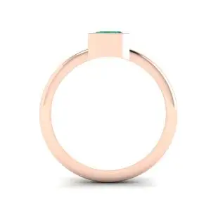 Stylish Square Emerald Ring in 18K Rose Gold - Photo 1