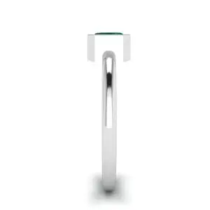 Stylish Square Emerald Ring in 18K White Gold - Photo 2