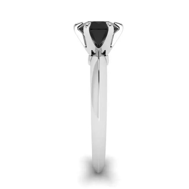 Engagement Ring with 1 carat Black Diamond - Photo 2