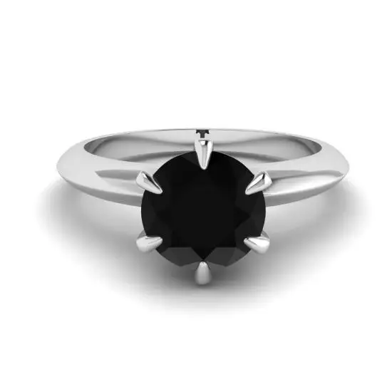 1 carat black top diamond engagement ring