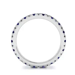 Riviera Pave Sapphire and Diamond Eternity Ring - Photo 1
